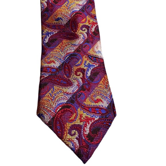 Robert Lewis Paisley Silk Tie – Vintage Elegance with Ornate Detailing - Picture 6 of 6